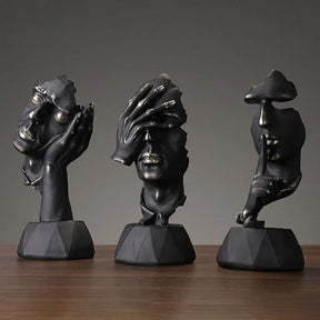 Escultura Vintage de Faces