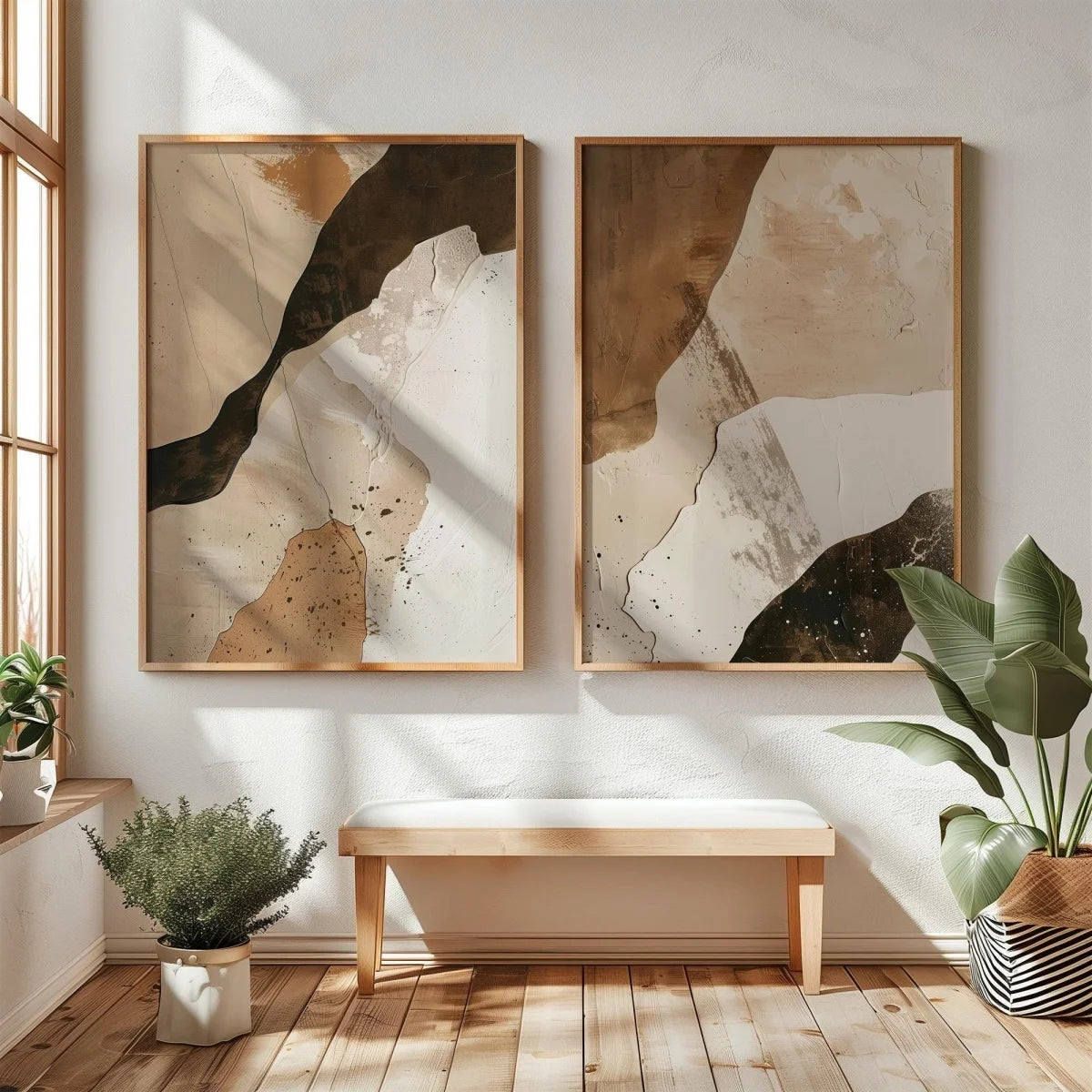 Quadro Decorativo Montanhas Wabi-Sabi Kit 2 Peças