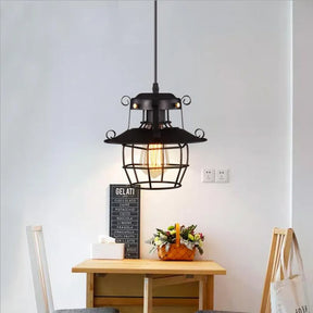 Luminária pendente industrial, Pendente retrô vintage, Lustre estilo gaiola, Luminária de teto decorativa, Iluminação industrial rústica

