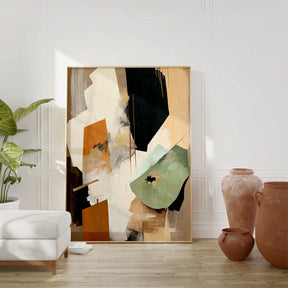 Quadro Decorativo Abstrato Neutro Wabi-Sabi