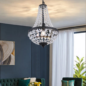 Lustre Pendente de Cristais Suspensos E27