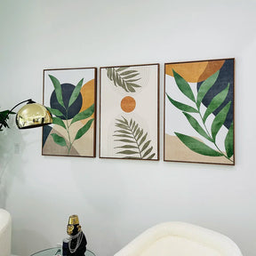 Quadro Decorativo Folhas Tropicais Kit 3 Peças