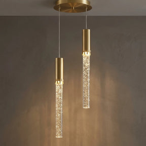 Lustre Pendente de Cristal LED Tubular 1 a 5 Luzes