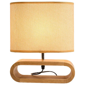Abajur moderno madeira, Abajur de mesa com cúpula tecido, Abajur decorativo sala e quarto, Luminária de mesa estilo moderno