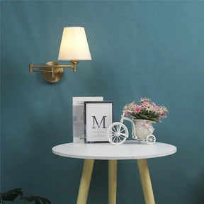 Arandela de Parede Retrô, Arandela com Braço Articulado, Luminária de Parede para Quarto, Iluminação Retrô para Sala, Arandela Clássica com Cúpula