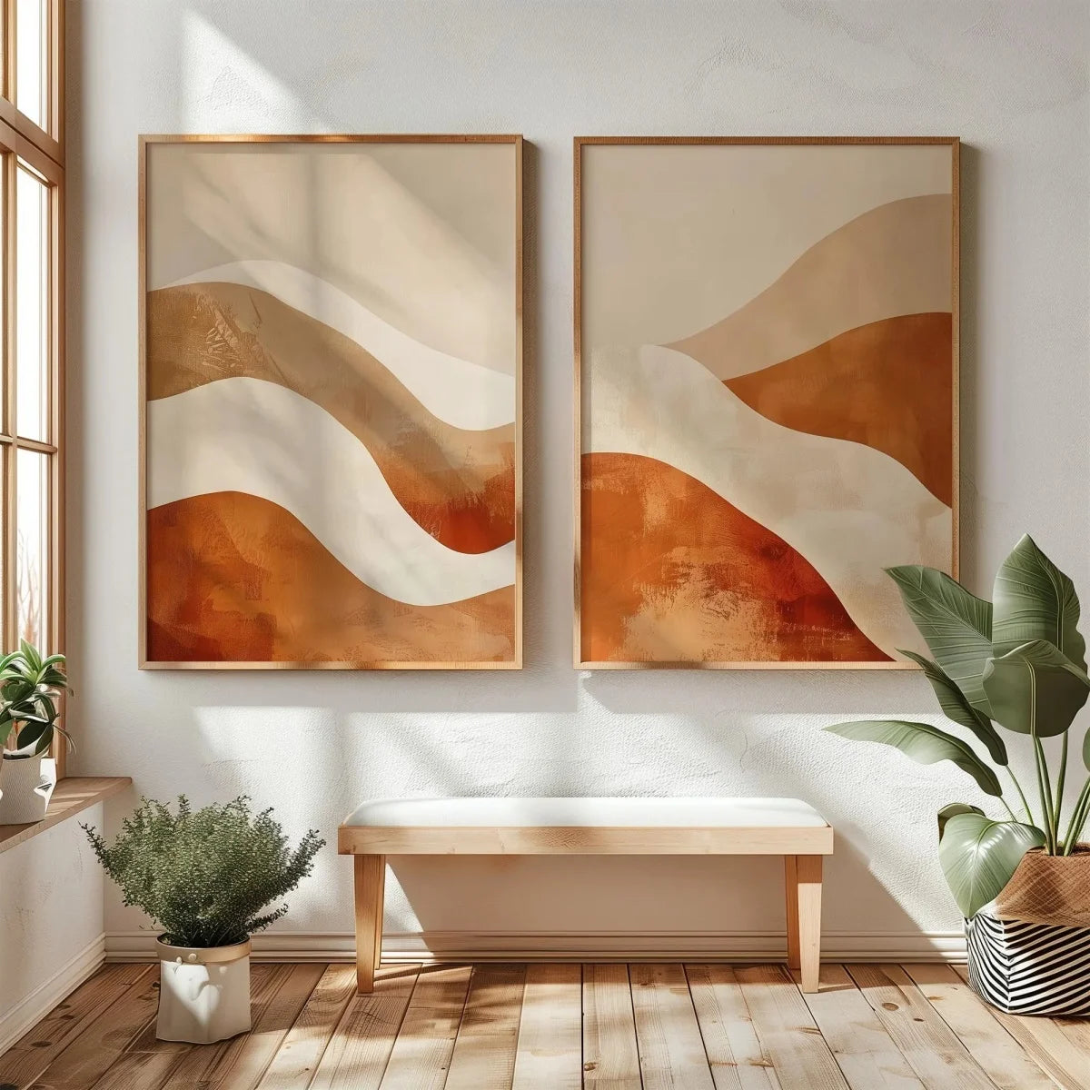 Quadro Decorativo Montanhas Wabi-Sabi Kit 2 Peças