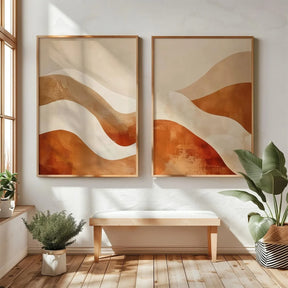 Quadro Decorativo Montanhas Wabi-Sabi Kit 2 Peças