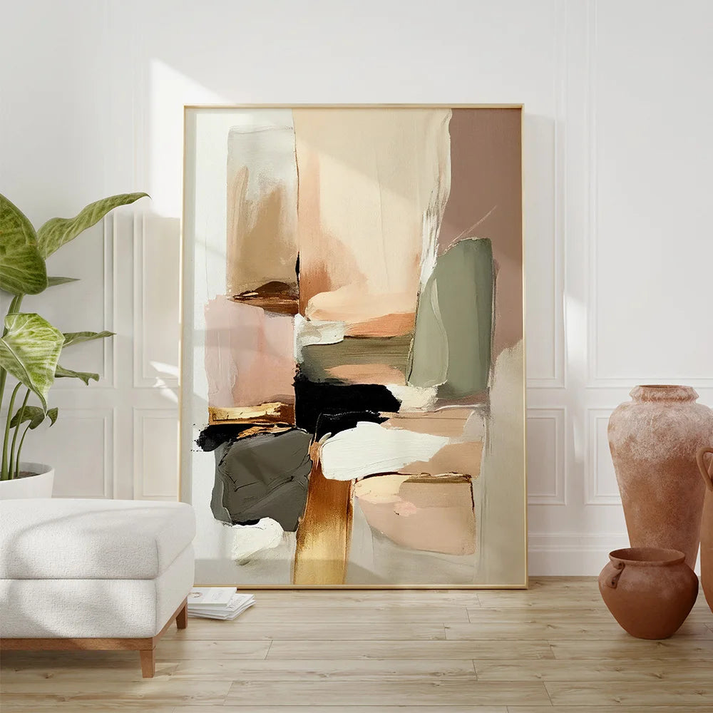 Quadro Decorativo Abstrato Neutro Wabi-Sabi