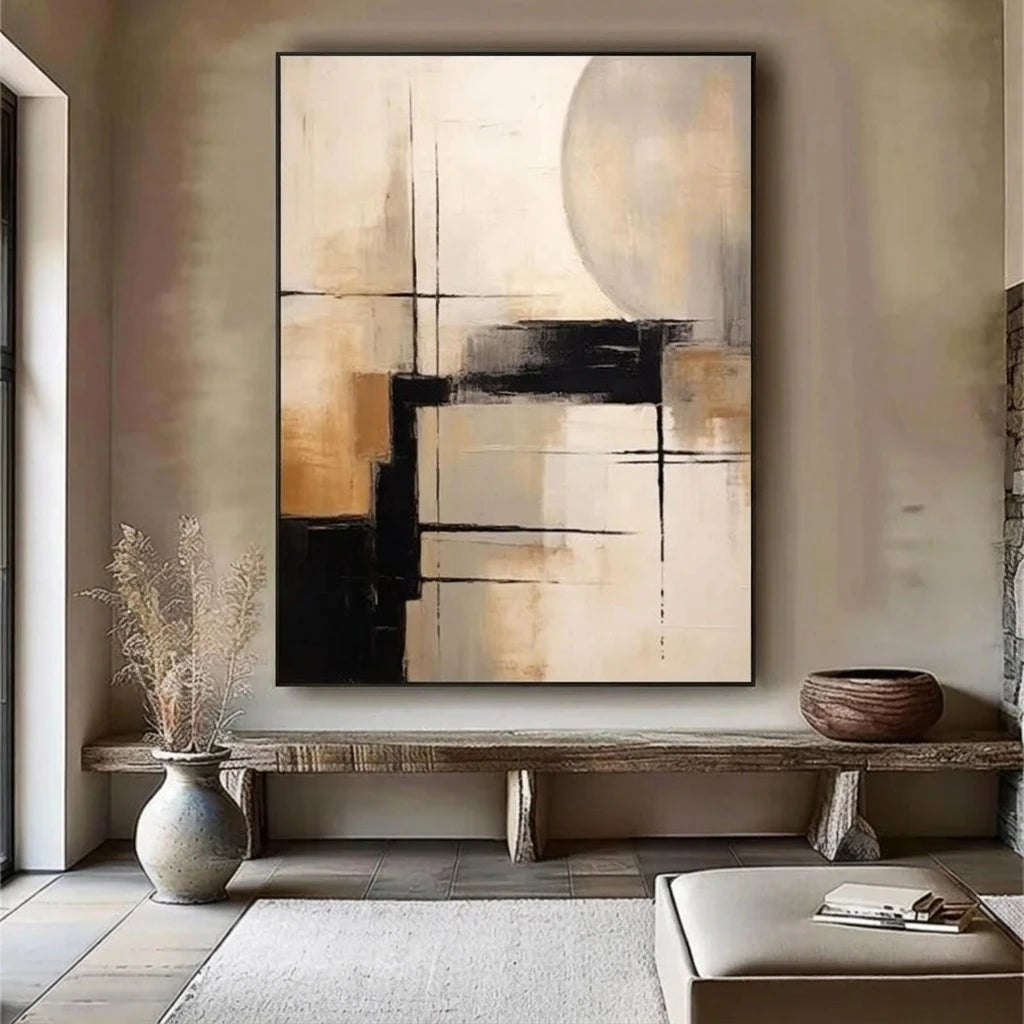 Quadro Decorativo Abstrato Texturizado Wabi-Sabi
