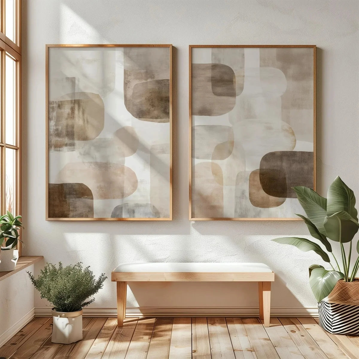 Quadro Decorativo Montanhas Wabi-Sabi Kit 2 Peças