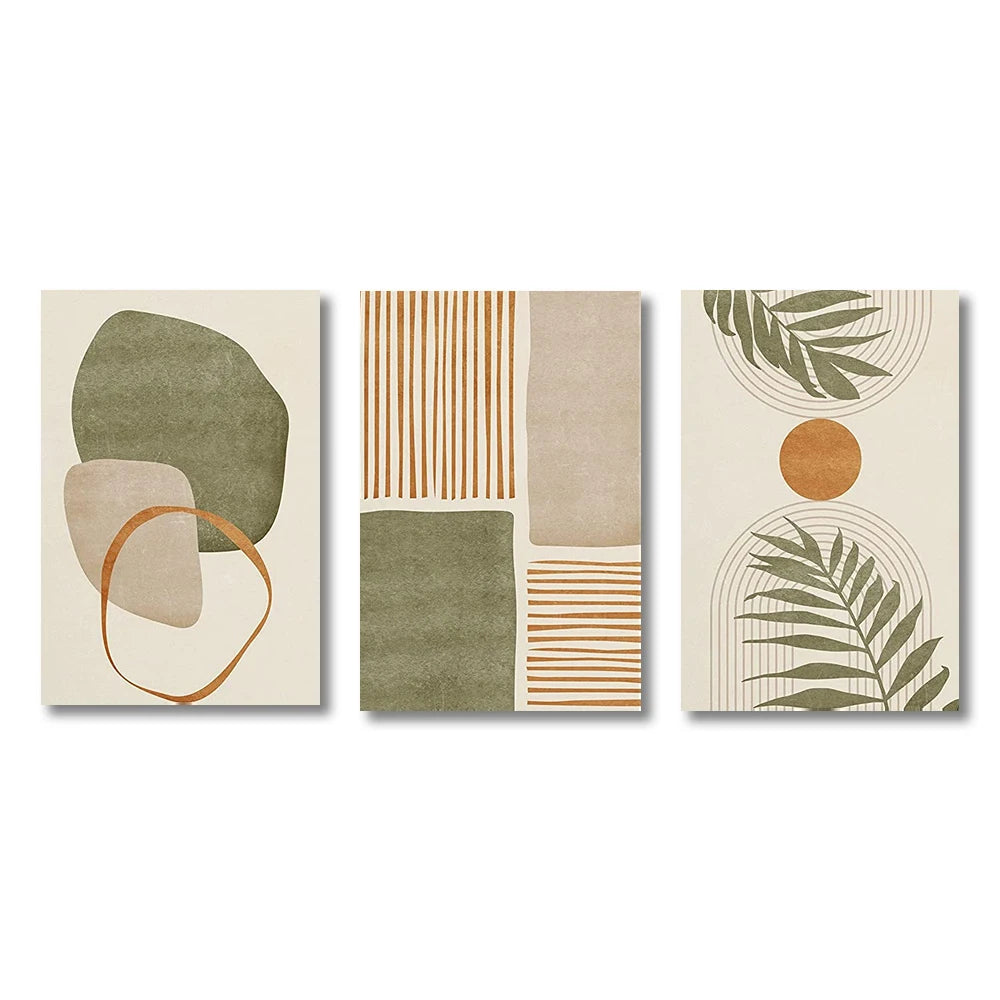 Quadro Decorativo Folhas Tropicais Kit 3 Peças