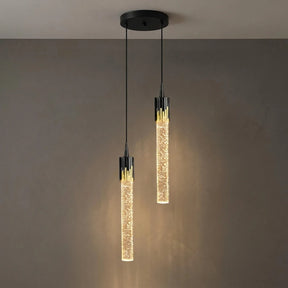 Lustre Pendente de Cristal LED Tubular 1 a 5 Luzes