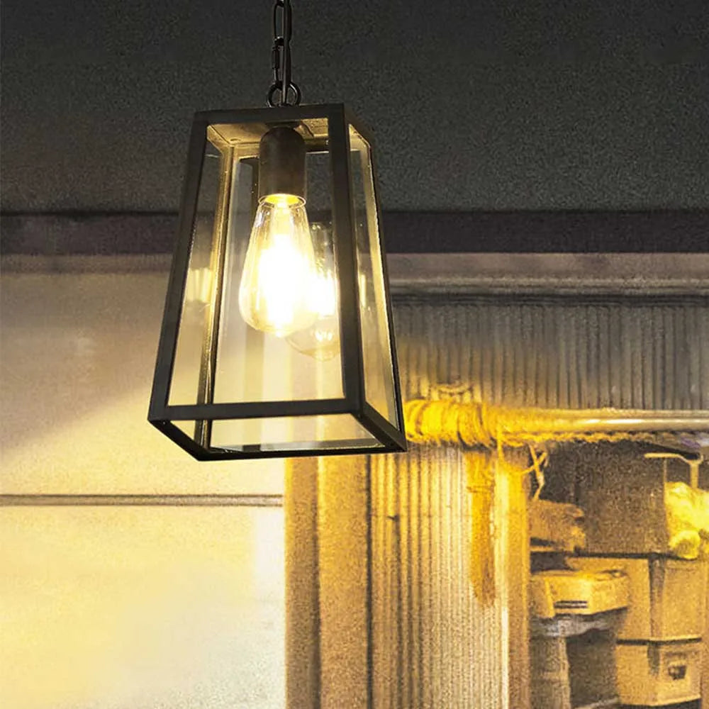 Pendente vintage para varanda, Luminária colonial de teto, Pendente estilo farol retrô, Iluminação rústica externa, Luminária pendente com corrente




