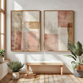 Quadro Decorativo Montanhas Wabi-Sabi Kit 2 Peças