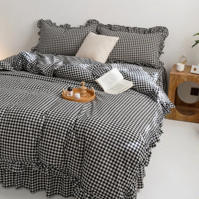 Jogo de Cama Xadrez com Capa de Edredom 3 Peças