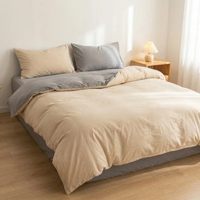 Jogo de Cama de Algodão Liso 4 Peças