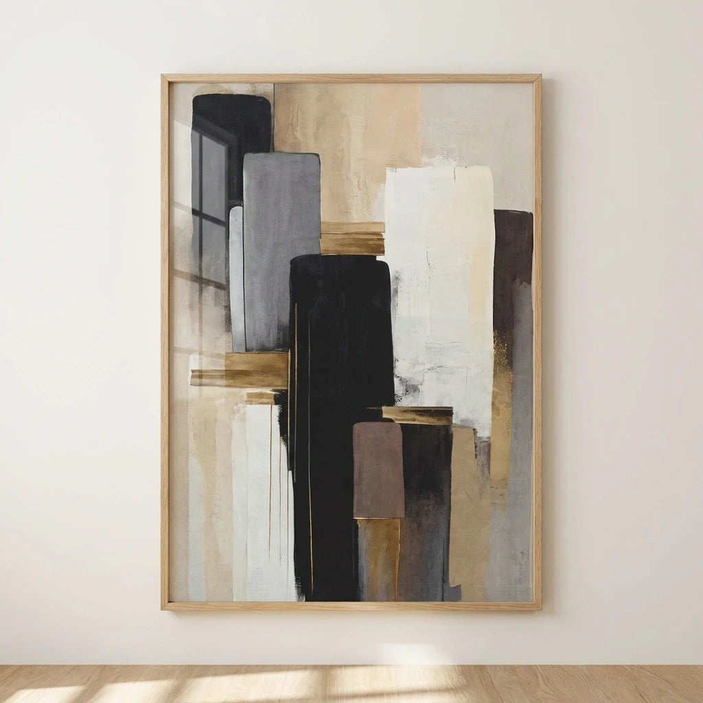 Quadro Decorativo Abstrato Neutro Wabi-Sabi