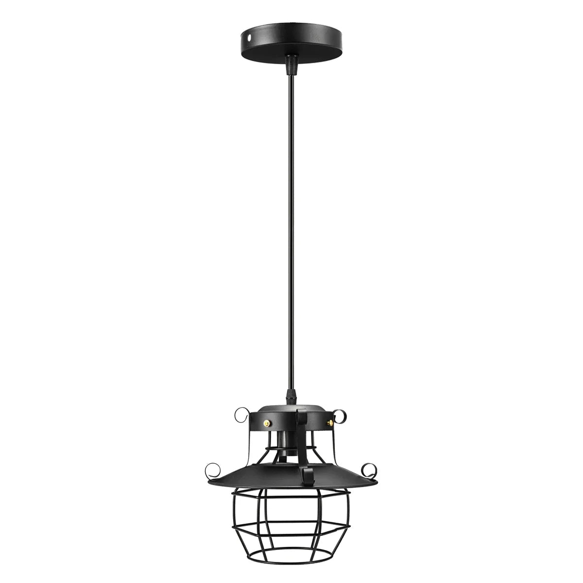 Luminária pendente industrial, Pendente retrô vintage, Lustre estilo gaiola, Luminária de teto decorativa, Iluminação industrial rústica

