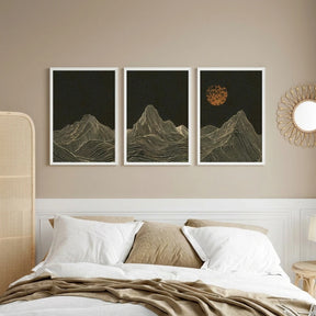 Quadro Decorativo Alpes Japoneses Kit 3 Peças