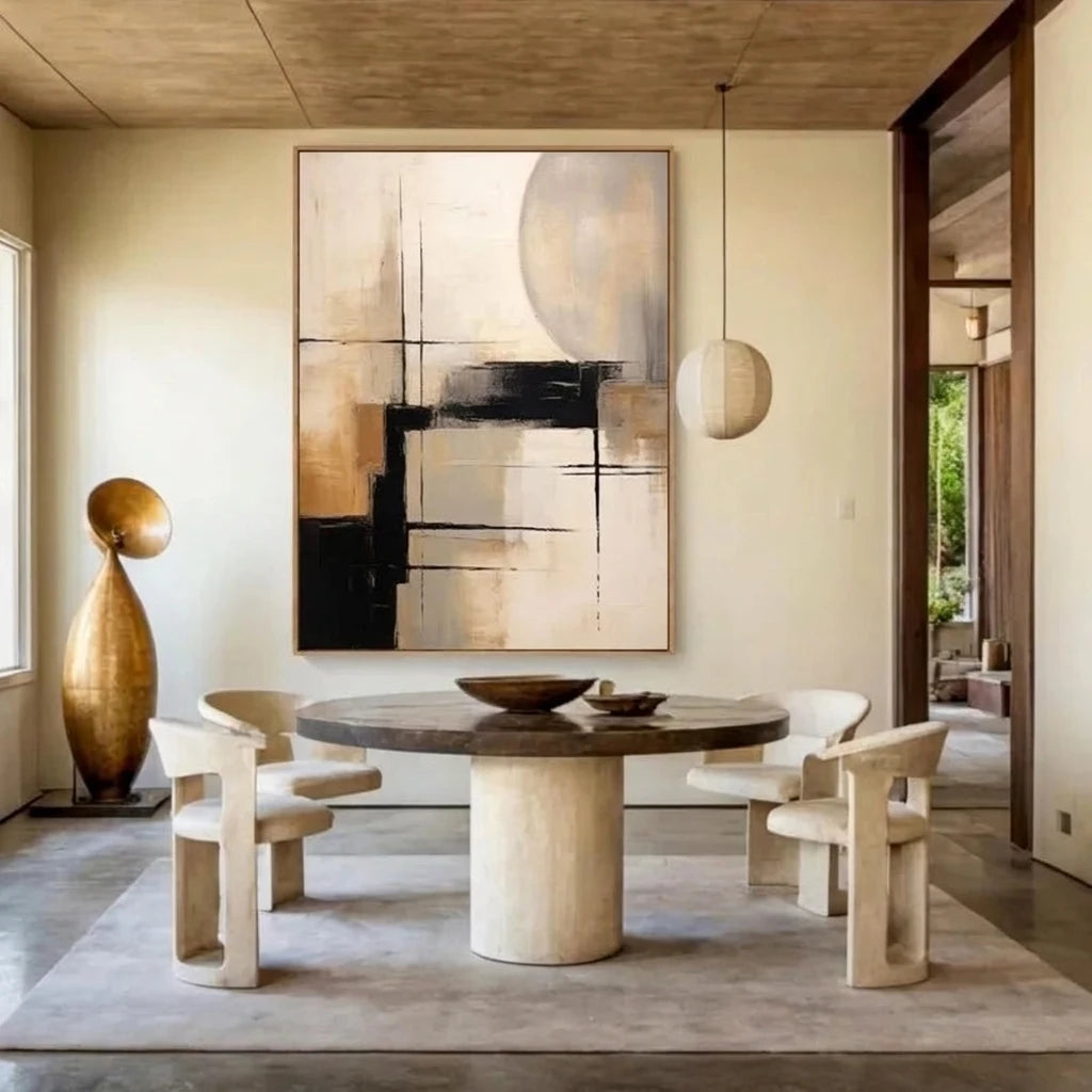 Quadro Decorativo Abstrato Texturizado Wabi-Sabi