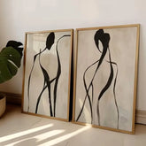 Quadro Decorativo Linha Abstrata Kit 2 Peças