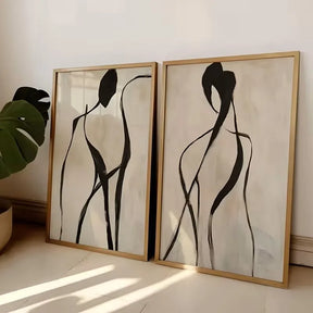Quadro Decorativo Linha Abstrata Kit 2 Peças