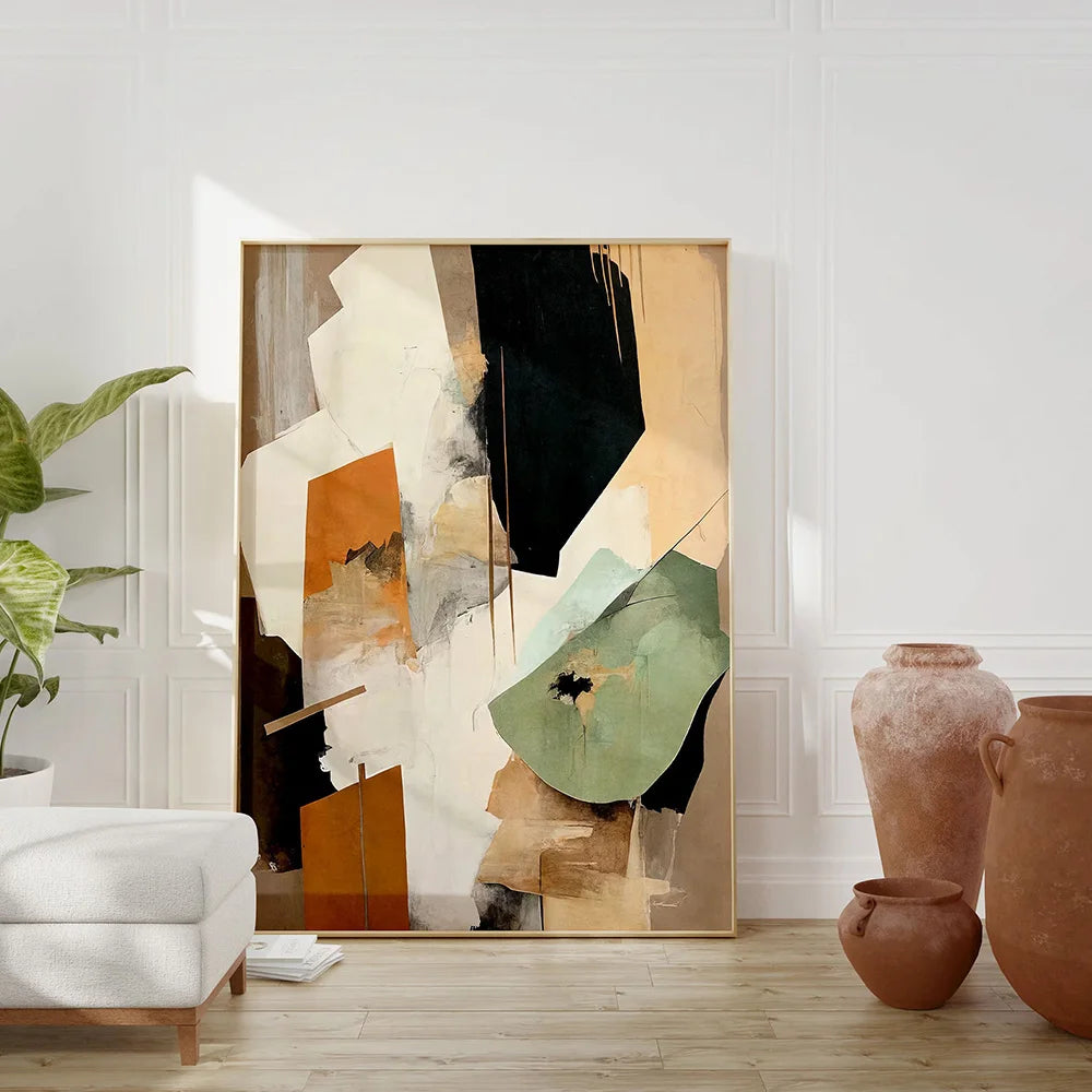 Quadro Decorativo Abstrato Neutro Wabi-Sabi