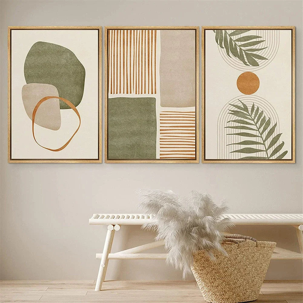 Quadro Decorativo Folhas Tropicais Kit 3 Peças
