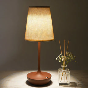 Abajur de Mesa LED Vintage com Cúpula de Tecido