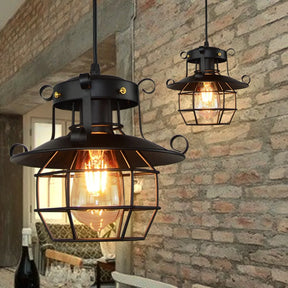 Luminária pendente industrial, Pendente retrô vintage, Lustre estilo gaiola, Luminária de teto decorativa, Iluminação industrial rústica

