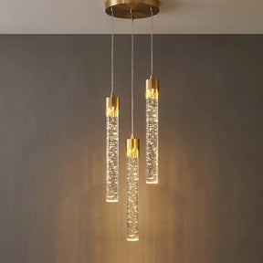 Lustre Pendente de Cristal LED Tubular 1 a 5 Luzes