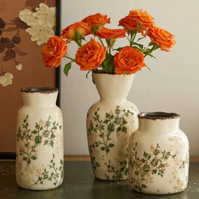 Vaso Decorativo de Cerâmica Retrô Oriental