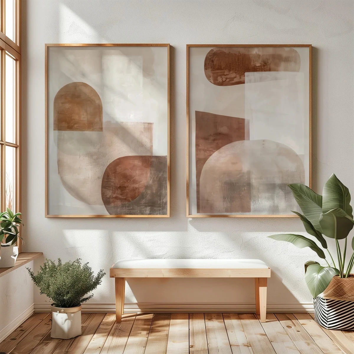 Quadro Decorativo Montanhas Wabi-Sabi Kit 2 Peças