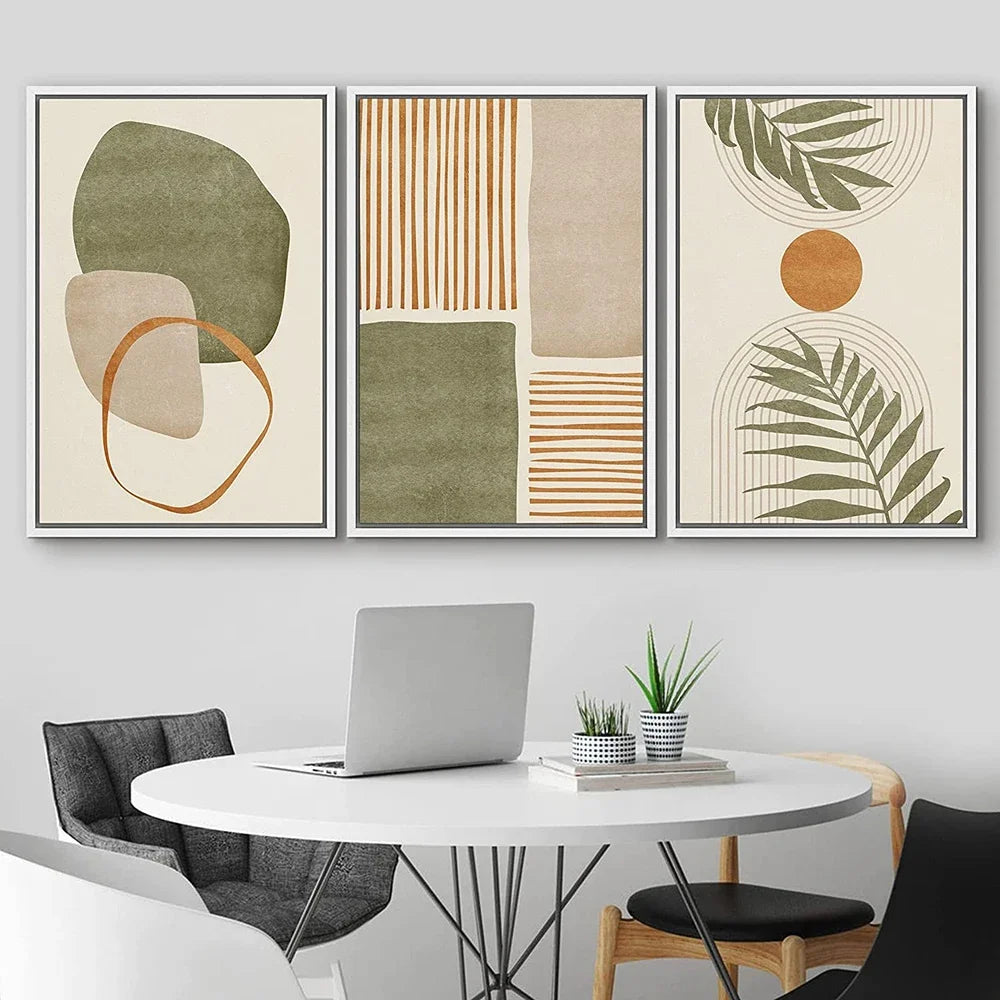 Quadro Decorativo Folhas Tropicais Kit 3 Peças