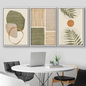 Quadro Decorativo Folhas Tropicais Kit 3 Peças