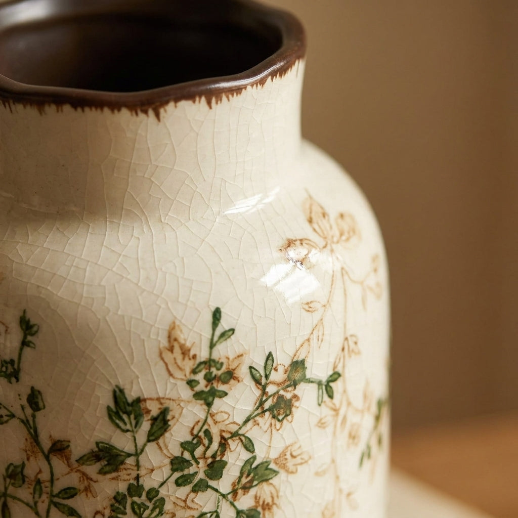 Vaso Decorativo de Cerâmica Retrô Oriental