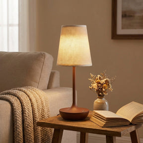 Abajur de Mesa LED Vintage com Cúpula de Tecido