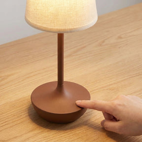 Abajur de Mesa LED Vintage com Cúpula de Tecido