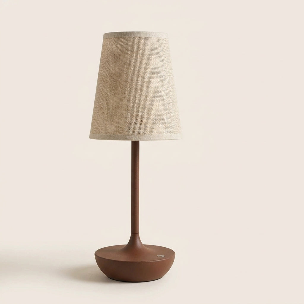 Abajur de Mesa LED Vintage com Cúpula de Tecido