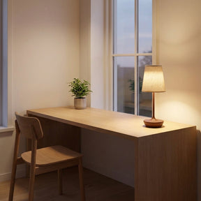 Abajur de Mesa LED Vintage com Cúpula de Tecido