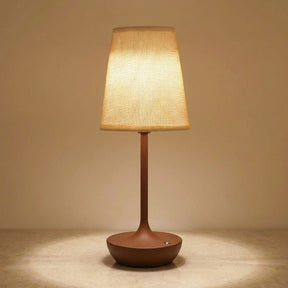 Abajur de Mesa LED Vintage com Cúpula de Tecido