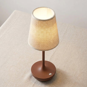 Abajur de Mesa LED Vintage com Cúpula de Tecido