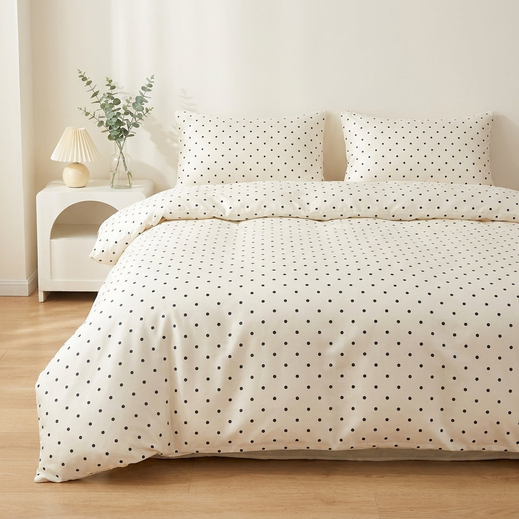 Jogo de Cama Duvet Cetim Poá 3 Peças