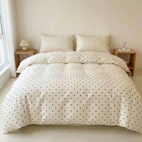 Jogo de Cama Duvet Cetim Poá 3 Peças - Branco