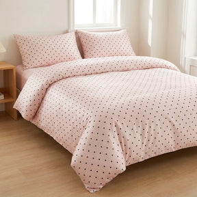 Jogo de Cama Duvet Cetim Poá 3 Peças - Rosa