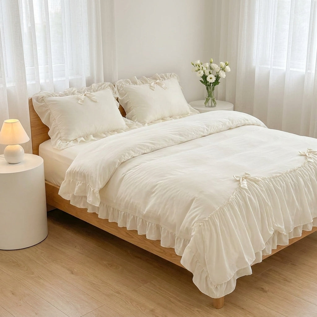 Jogo de Cama Duvet com Babados 3 Peças